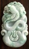 Natural Jadeite Celadon Green Jade Tablet/Pendant (7087)