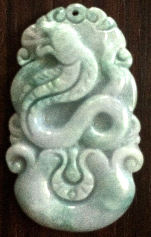 Natural Jadeite Celadon Green Jade Tablet/Pendant (7087)