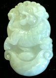 Natural Jadeite Light Celadon Green Jade Tablet/Pendant (7088)