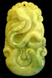 Natural Jadeite Light Brown/Green Translucent Jade Tablet/Pendant (7108)