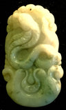 Natural Jadeite Light Brown/Green Translucent Jade Tablet/Pendant (7108)