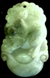 Natural Jadeite Celadon Green Jade Tablet/Pendant (7121)