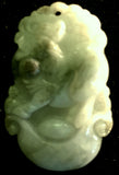 Natural Jadeite Celadon Green Jade Tablet/Pendant (7121)