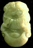 Natural Jadeite Celadon Green Jade Tablet/Pendant (7124)