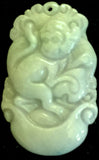 Natural Jadeite Light Celadon Green Jade Tablet/Pendant (7128)