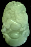 Natural Jadeite Light Celadon Green Jade Tablet/Pendant (7131)