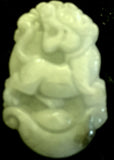 Natural Jadeite Light Celadon Green Jade Tablet/Pendant (7140)