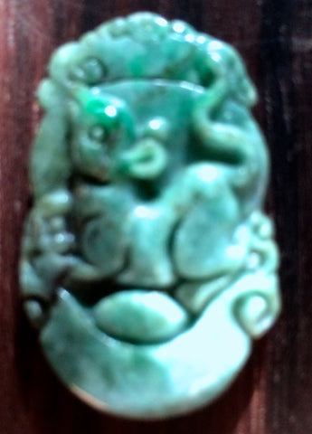 Natural Green Jade Tablet/Pendant (7176B)