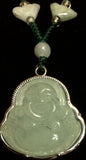 Natural Jadeite Translucent Light Celadon Green Jade Necklace (8083)