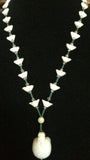 Natural Jadeite Light Celadon Green Jade Necklace (8087)