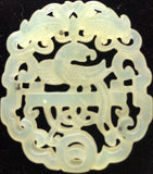 Natural Jadeite Translucent Light Celadon Green Jade Tablet/Medallion/Pendant (8091)