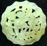 Natural Jadeite Translucent Celadon Green Jade Tablet/Medallion/Pendant (8093)