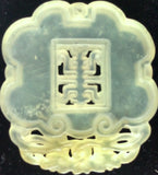 Natural Jadeite Translucent Light Celadon Green Jade Tablet/Medallion/Pendant (8094)