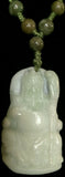 Natural Jadeite Untreated Light Celadon Green Jade Necklace (8116)
