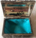 Vintage Silver Embossed Jewelry /Trinket Box (8147), Made in Japan