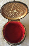 Vintage Gold Embossed/Enameled Footed Jewelry/Trinket Box (8156), Made in Japan