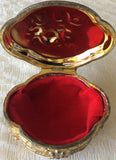 Copy of Vintage Gold Embossed/Enameled Footed Jewelry/Trinket Box (8162), Made in Japan