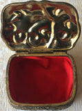 Vintage Japanese Gold Medal Embossed Footed Jewelry /Trinket Box (8174)
