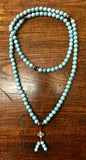 Handmade Turquoise Mala Necklace, 108 Beads (8301)