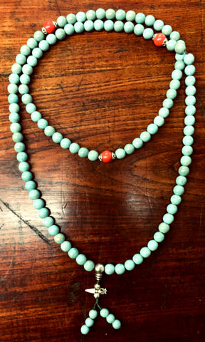 Handmade Turquoise Mala Necklace, 108 Beads (8302) – ANTIQUE BY ZRM
