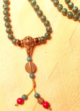 Handmade Green Malachite Mala Necklace (8308), 108 Beads
