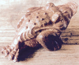 Vintage Wood Carving "Toad with Coin" Statue (8523) (Pair)